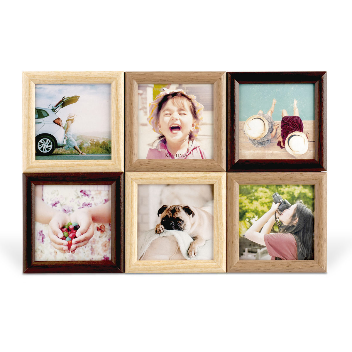 フォトフレーム ブラン インテリアフレーム 6枚 （ 写真立て フォトスタンド 写真 フレーム 額 木製 シンプル おしゃれ スクエア 複数 成長記録 ましかくプリント 子ども 赤ちゃん 雑貨 飾る インテリア 額縁 壁掛け 複数枚 ）