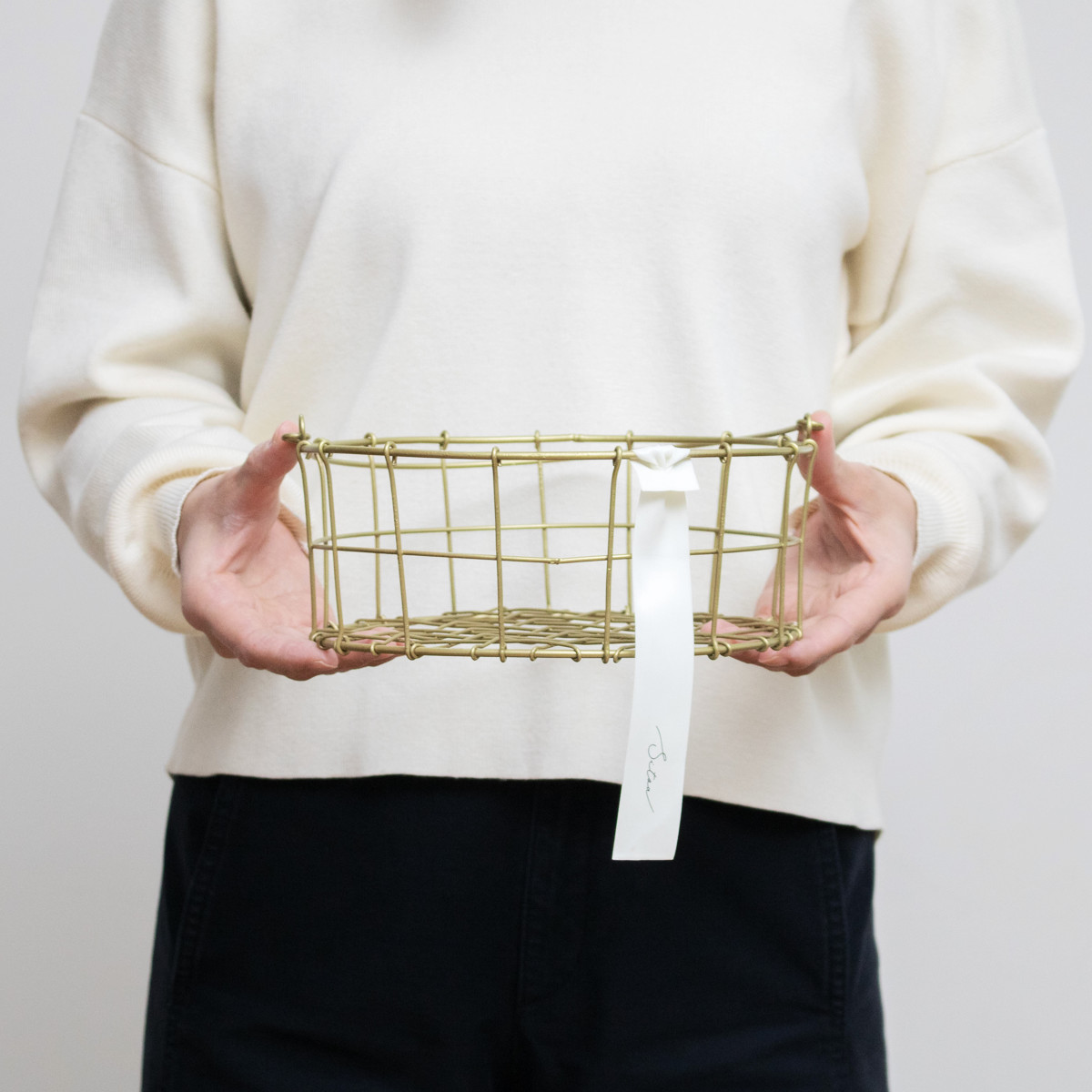 シトア ワイヤーバスケット ワイヤーハンドル ラウンド S バスケット かご ( 収納 カゴ 籠 丸型 収納バスケット 小物入れ ハンドメイド 小物収納 取っ手付き ワイヤー 鉄 アイアン おしゃれ オシャレ かわいい )