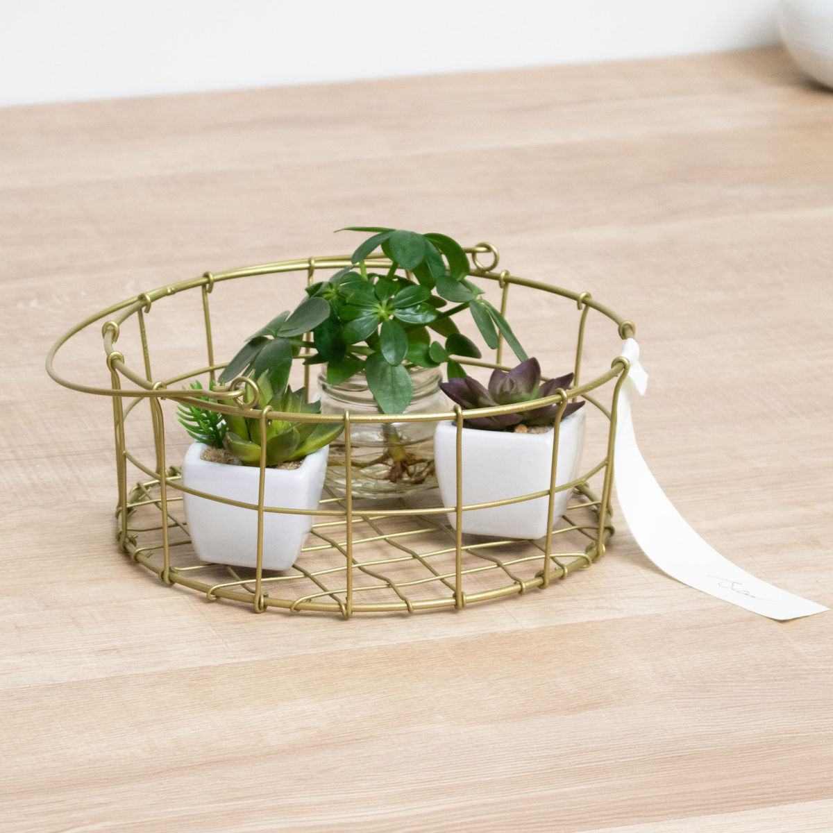 シトア ワイヤーバスケット ワイヤーハンドル ラウンド S バスケット かご ( 収納 カゴ 籠 丸型 収納バスケット 小物入れ ハンドメイド 小物収納 取っ手付き ワイヤー 鉄 アイアン おしゃれ オシャレ かわいい )