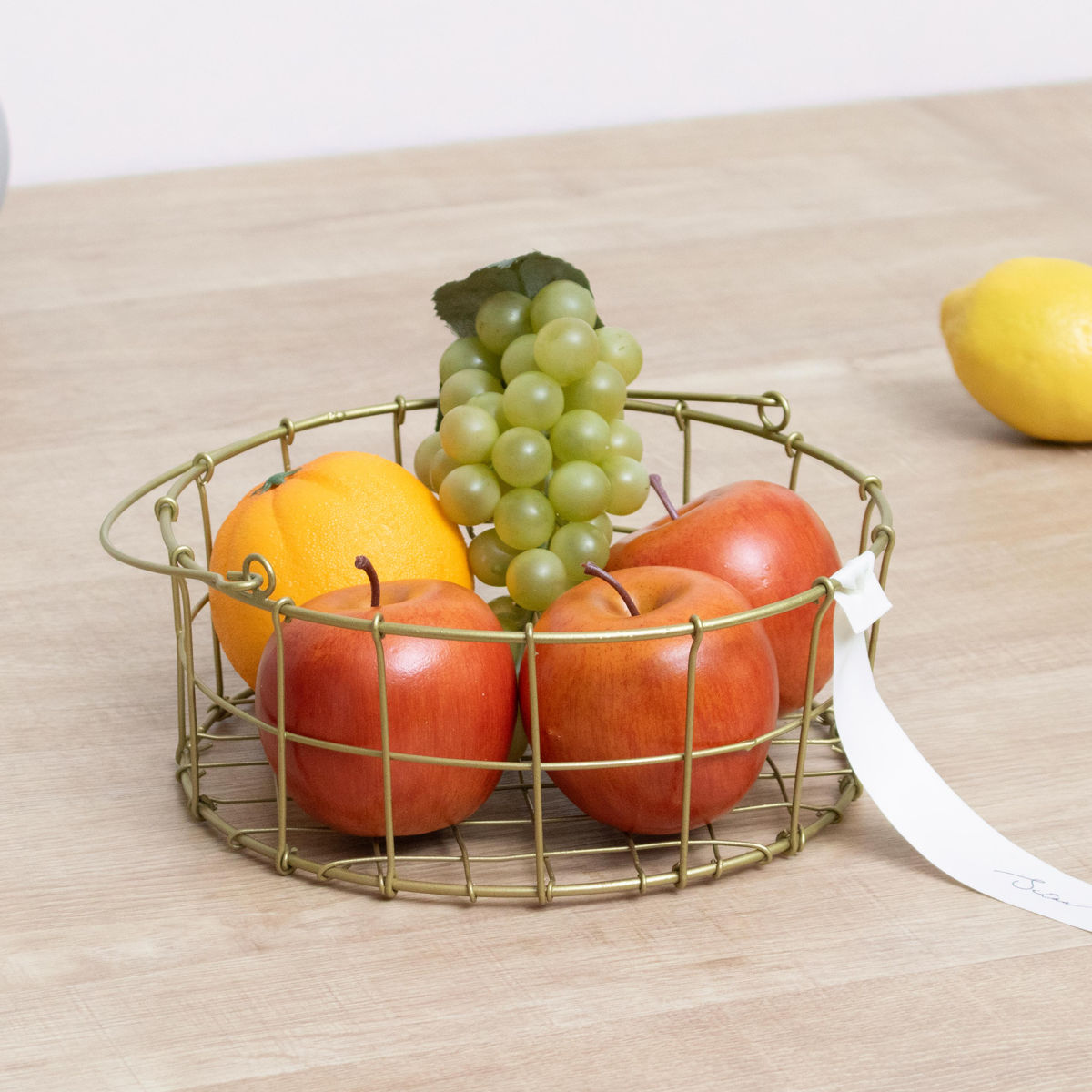 シトア ワイヤーバスケット ワイヤーハンドル ラウンド S バスケット かご ( 収納 カゴ 籠 丸型 収納バスケット 小物入れ ハンドメイド 小物収納 取っ手付き ワイヤー 鉄 アイアン おしゃれ オシャレ かわいい )