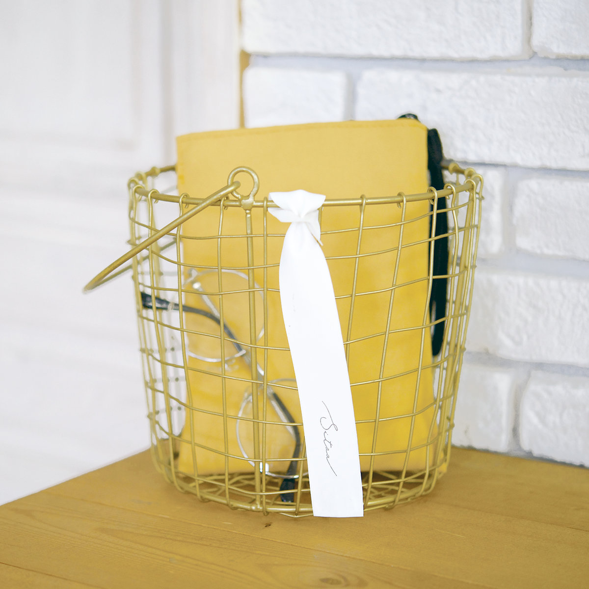 シトア ワイヤーバスケット ワイヤーハンドル ラウンド L バスケット かご ( 収納 カゴ 籠 丸型 収納バスケット 小物入れ ハンドメイド 小物収納 取っ手付き ワイヤー 鉄 アイアン おしゃれ オシャレ かわいい )