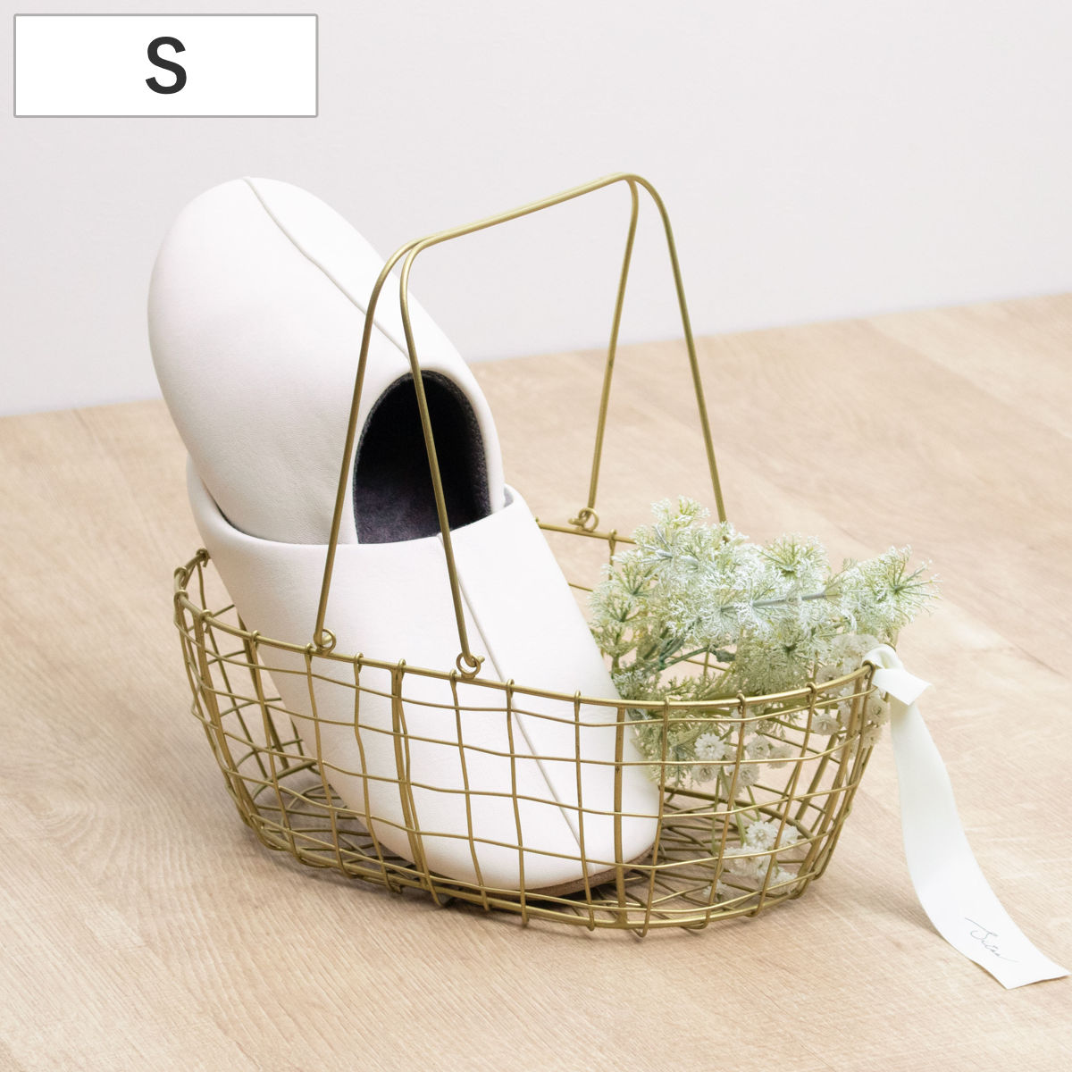シトア ワイヤーバスケット ワイヤーハンドル オーバル S バスケット かご ( 収納 カゴ 籠 楕円 持ち手付き 収納バスケット 小物入れ ハンドメイド 小物収納 取っ手付き ワイヤー 鉄 アイアン おしゃれ オシャレ かわいい カワイイ )