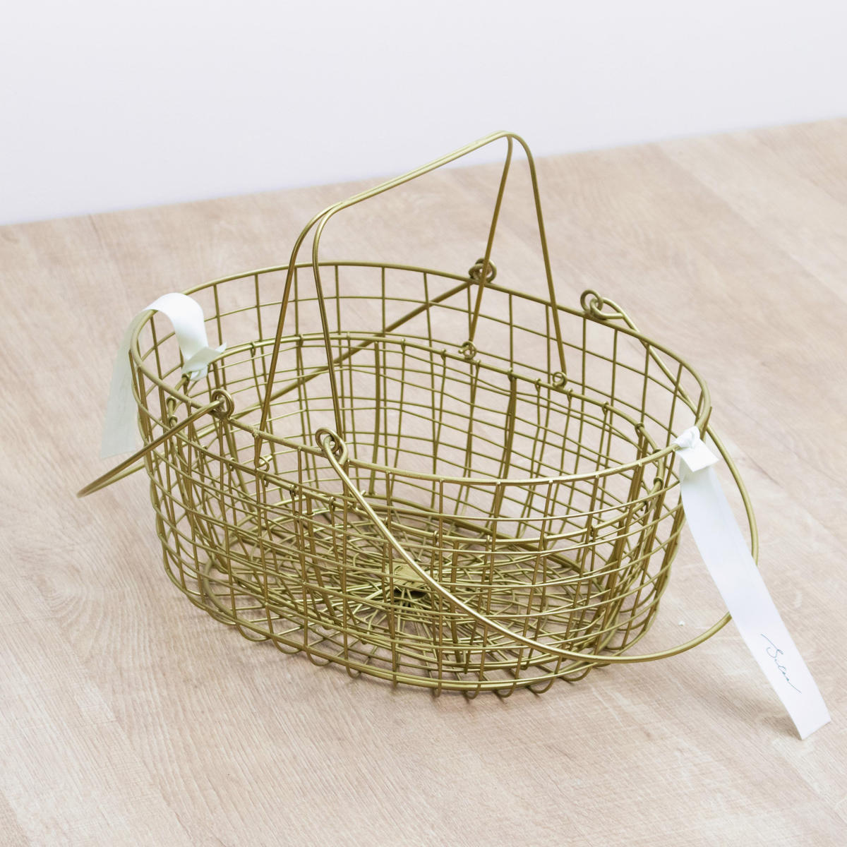 シトア ワイヤーバスケット ワイヤーハンドル オーバル S バスケット かご ( 収納 カゴ 籠 楕円 持ち手付き 収納バスケット 小物入れ ハンドメイド 小物収納 取っ手付き ワイヤー 鉄 アイアン おしゃれ オシャレ かわいい カワイイ )