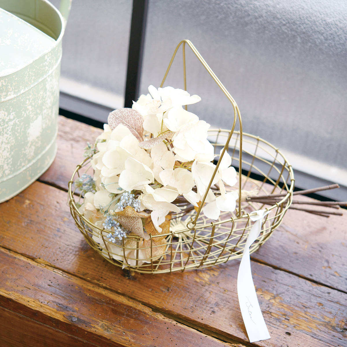 シトア ワイヤーバスケット ワイヤーハンドル オーバル S バスケット かご ( 収納 カゴ 籠 楕円 持ち手付き 収納バスケット 小物入れ ハンドメイド 小物収納 取っ手付き ワイヤー 鉄 アイアン おしゃれ オシャレ かわいい カワイイ )