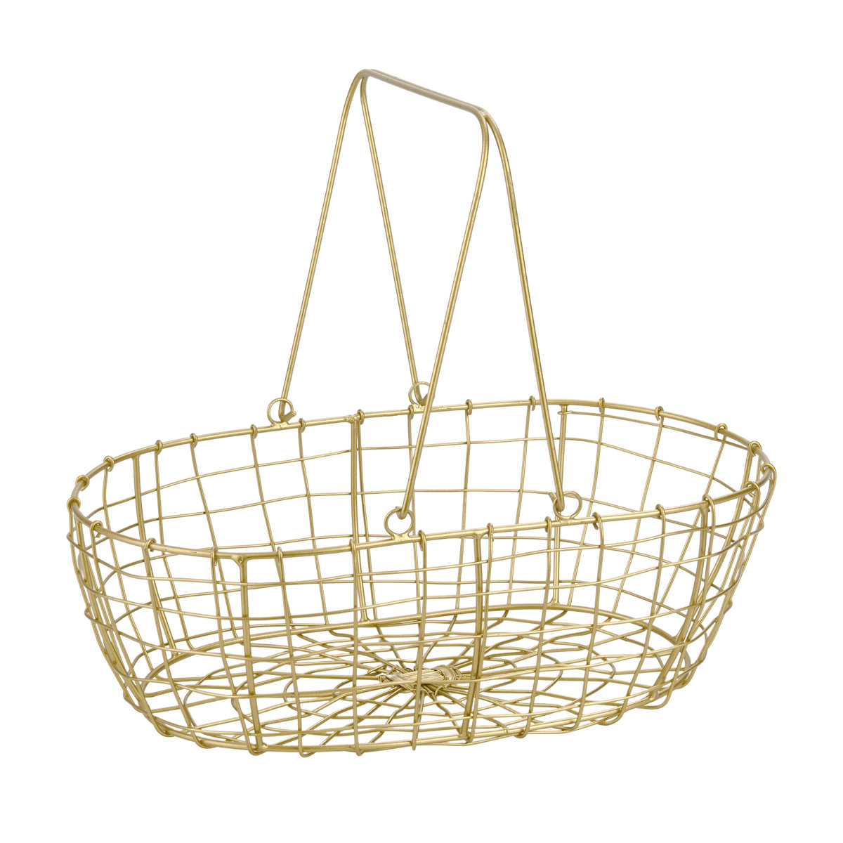 シトア ワイヤーバスケット ワイヤーハンドル オーバル S バスケット かご ( 収納 カゴ 籠 楕円 持ち手付き 収納バスケット 小物入れ ハンドメイド 小物収納 取っ手付き ワイヤー 鉄 アイアン おしゃれ オシャレ かわいい カワイイ )