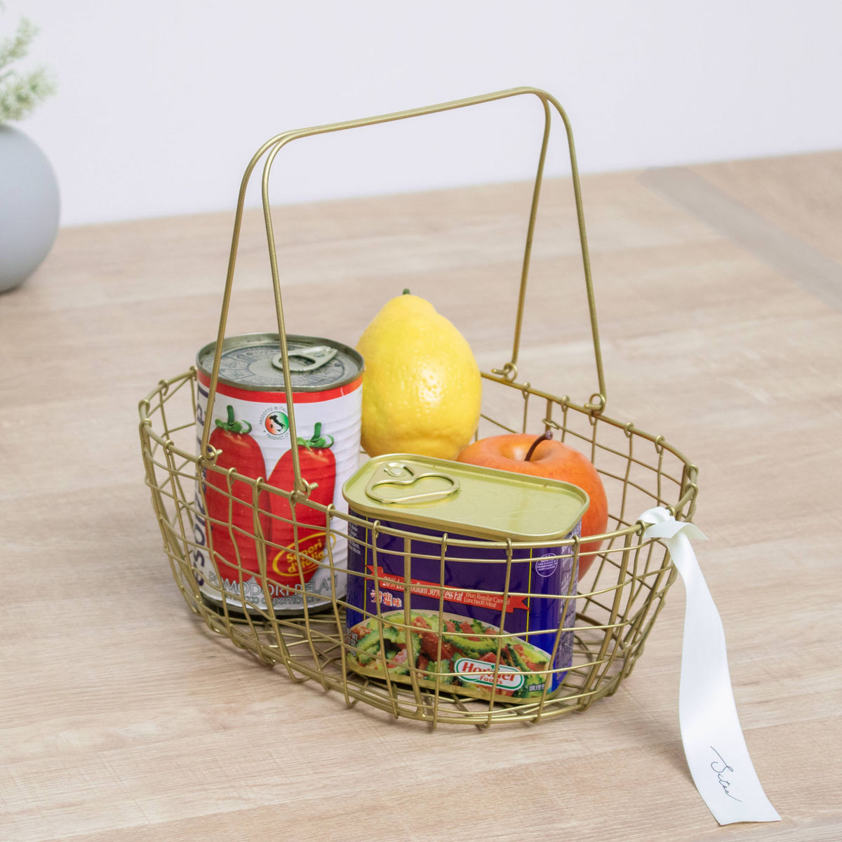 シトア ワイヤーバスケット ワイヤーハンドル オーバル S バスケット かご ( 収納 カゴ 籠 楕円 持ち手付き 収納バスケット 小物入れ ハンドメイド 小物収納 取っ手付き ワイヤー 鉄 アイアン おしゃれ オシャレ かわいい カワイイ )