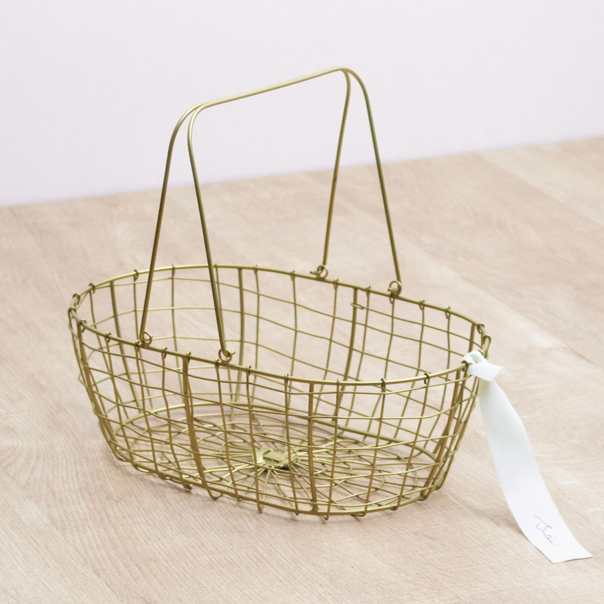 シトア ワイヤーバスケット ワイヤーハンドル オーバル S バスケット かご ( 収納 カゴ 籠 楕円 持ち手付き 収納バスケット 小物入れ ハンドメイド 小物収納 取っ手付き ワイヤー 鉄 アイアン おしゃれ オシャレ かわいい カワイイ )
