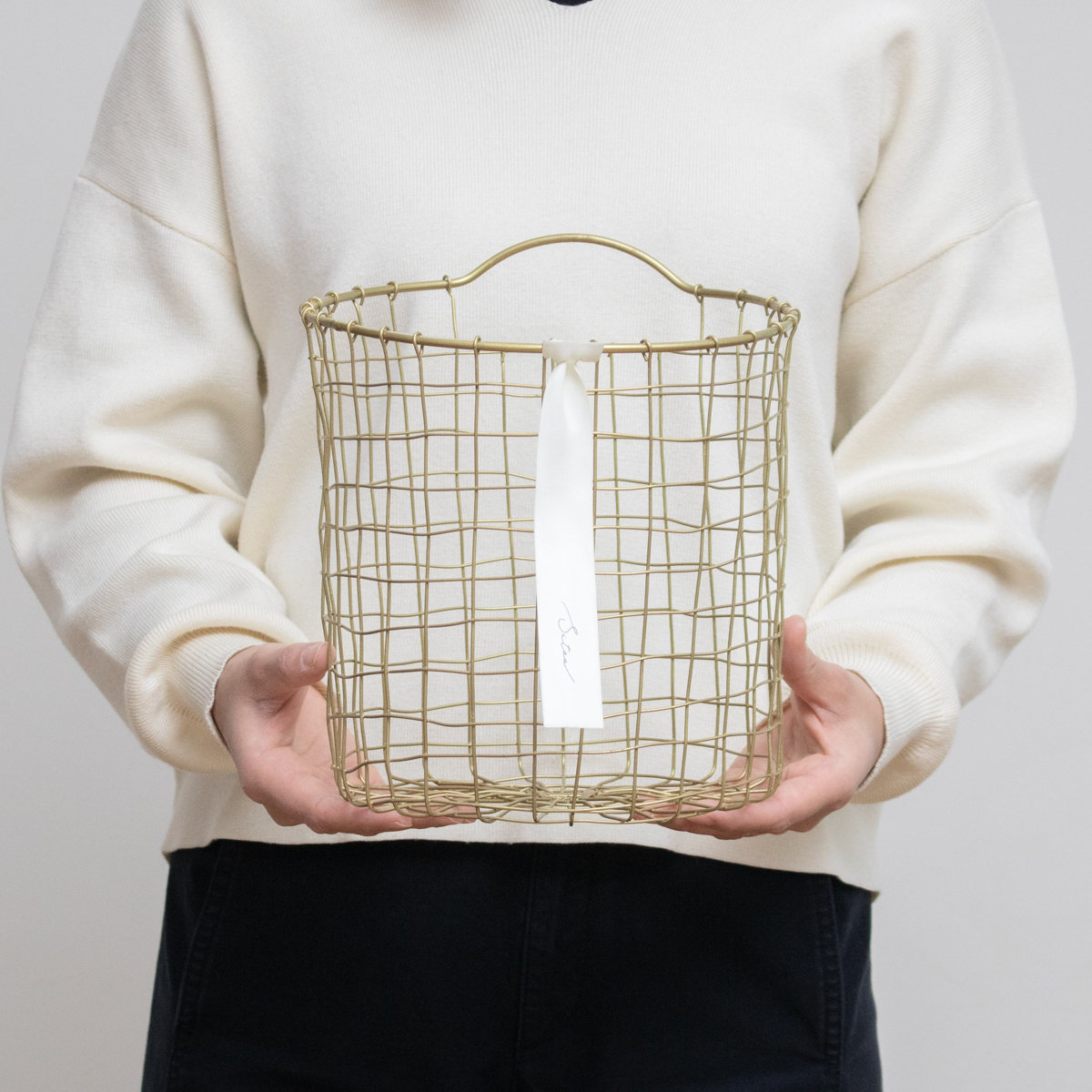 シトア ワイヤーバスケット ワイヤーハンドル シリンダー S バスケット かご ( 収納 カゴ 籠 筒 円筒 収納バスケット 小物入れ ハンドメイド 持ち手付き 引っ掛け収納 壁掛け収納 引っ掛け 壁掛け 小物収納 取っ手付き )