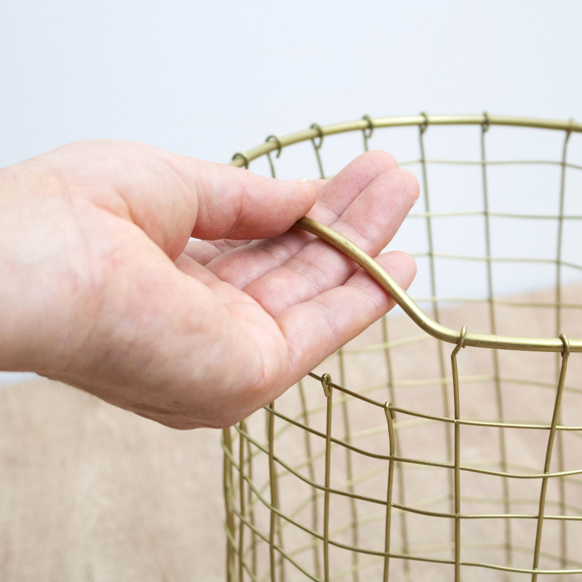 シトア ワイヤーバスケット ワイヤーハンドル シリンダー S バスケット かご ( 収納 カゴ 籠 筒 円筒 収納バスケット 小物入れ ハンドメイド 持ち手付き 引っ掛け収納 壁掛け収納 引っ掛け 壁掛け 小物収納 取っ手付き )