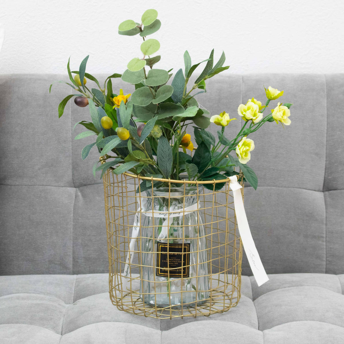 シトア ワイヤーバスケット ワイヤーハンドル シリンダー S バスケット かご ( 収納 カゴ 籠 筒 円筒 収納バスケット 小物入れ ハンドメイド 持ち手付き 引っ掛け収納 壁掛け収納 引っ掛け 壁掛け 小物収納 取っ手付き )