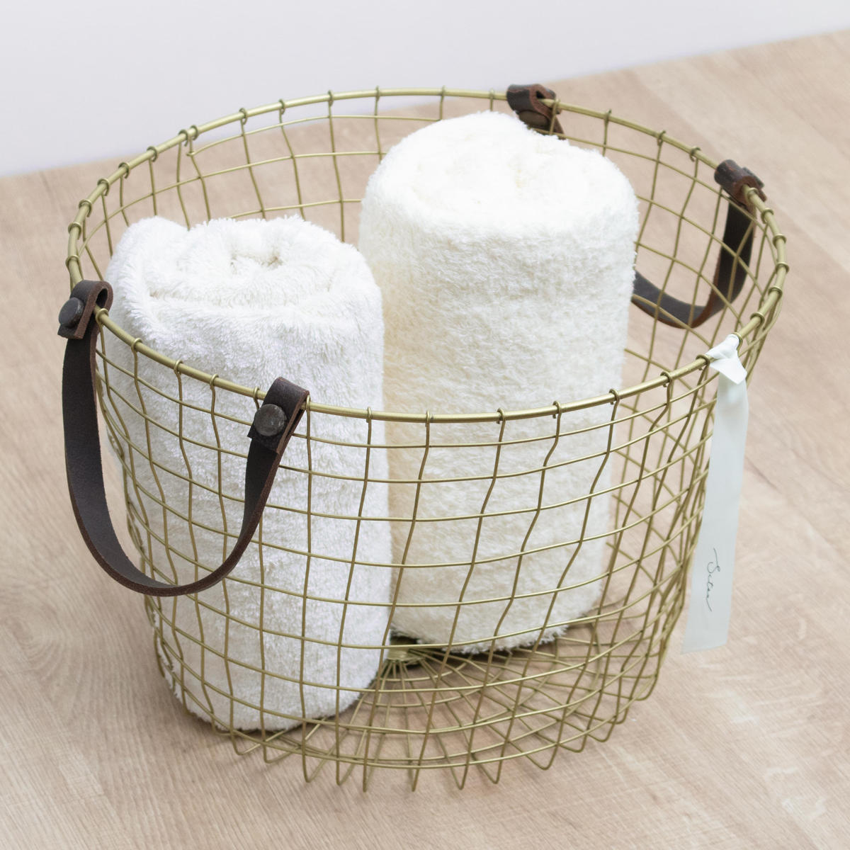 シトア ワイヤーバスケット レザーハンドル ラウンド バスケット かご （ 収納 カゴ 籠 丸型 収納バスケット 小物入れ ハンドメイド 小物収納 ワイヤー 鉄 アイアン おしゃれ オシャレ かわいい カワイイ シンプル ベーシック ）