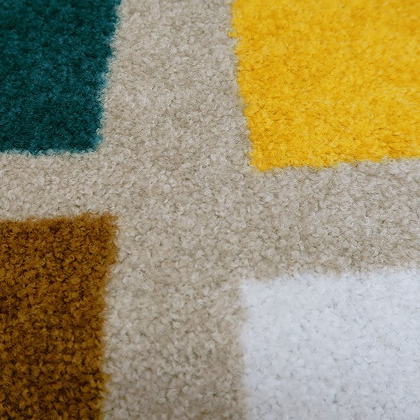 玄関マット 50×75cm 厚さ 6mm 屋外 屋内 兼用 薄型 洗える 北欧 柄 アシンメトリー カラフル ( モダン キッチン ラグ ドアマット 滑り止め おしゃれ 室内 インテリア 丸洗い 洗濯機 水洗い すべり止め 付き )