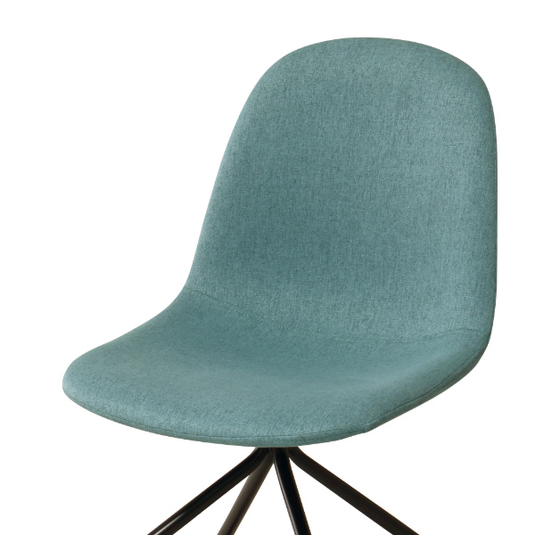 デスクチェア 座面高42.5cm チェア キャスターチェア ファブリック テレワーク ( 椅子 イス パソコンチェア 肘なし PCチェア チェアー キャスター付き ワークチェア デザインチェア おしゃれ 回転 ) 【ブルー】 ブルー