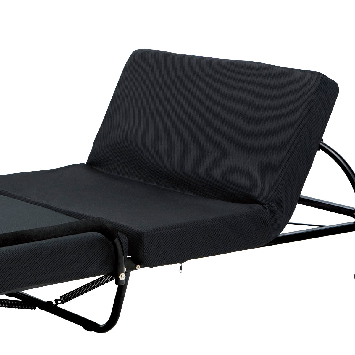 折りたたみベッド シングル リクライニング可能 キャスター付 ( マットレス付き キャスター 折り畳み リクライニング 低反発 おりたたみ ベッド ベット 移動式 )