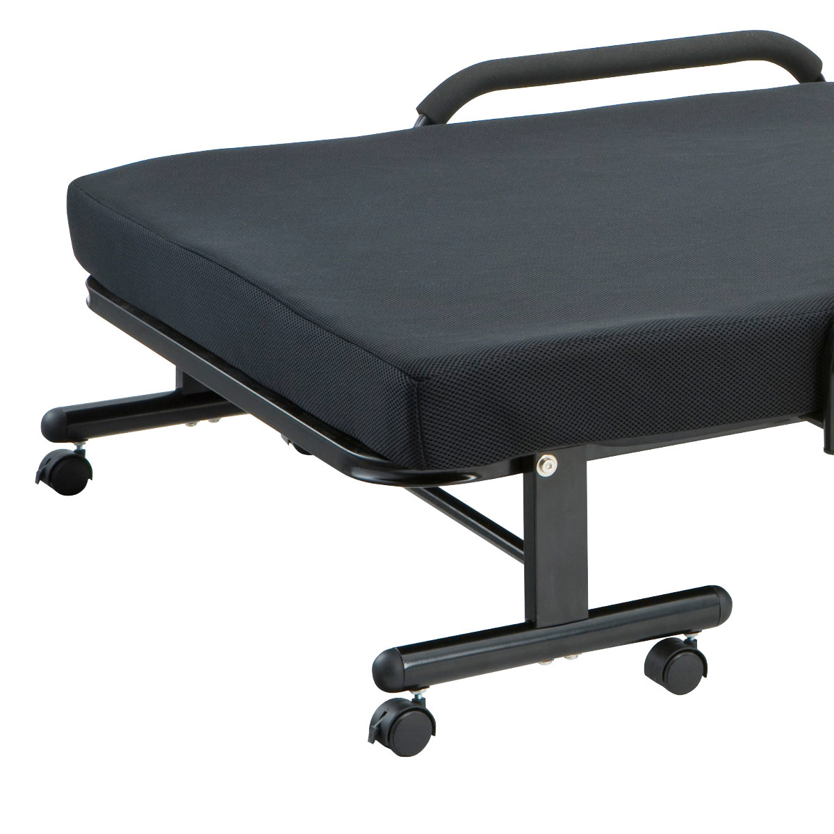 折りたたみベッド シングル リクライニング可能 キャスター付 ( マットレス付き キャスター 折り畳み リクライニング 低反発 おりたたみ ベッド ベット 移動式 )