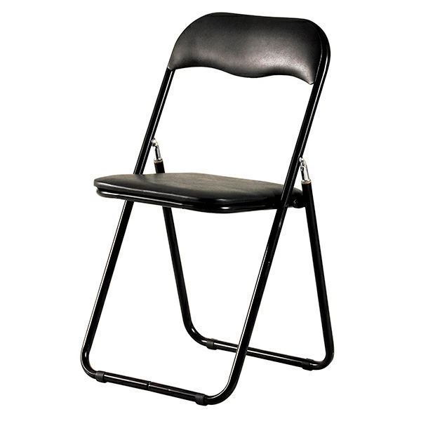 パイプ椅子 4脚セット 座面高46cm スチールフレーム 折りたたみ椅子 ( 椅子 イス パイプ パイプイス 折り畳み チェア 折り畳み椅子 会議椅子 パイプチェア 背もたれ付き 46センチ ) 【ブラック】 ブラック