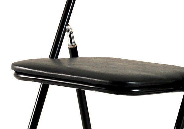 パイプ椅子 4脚セット 座面高46cm スチールフレーム 折りたたみ椅子 ( 椅子 イス パイプ パイプイス 折り畳み チェア 折り畳み椅子 会議椅子 パイプチェア 背もたれ付き 46センチ ) 【ブラック】 ブラック