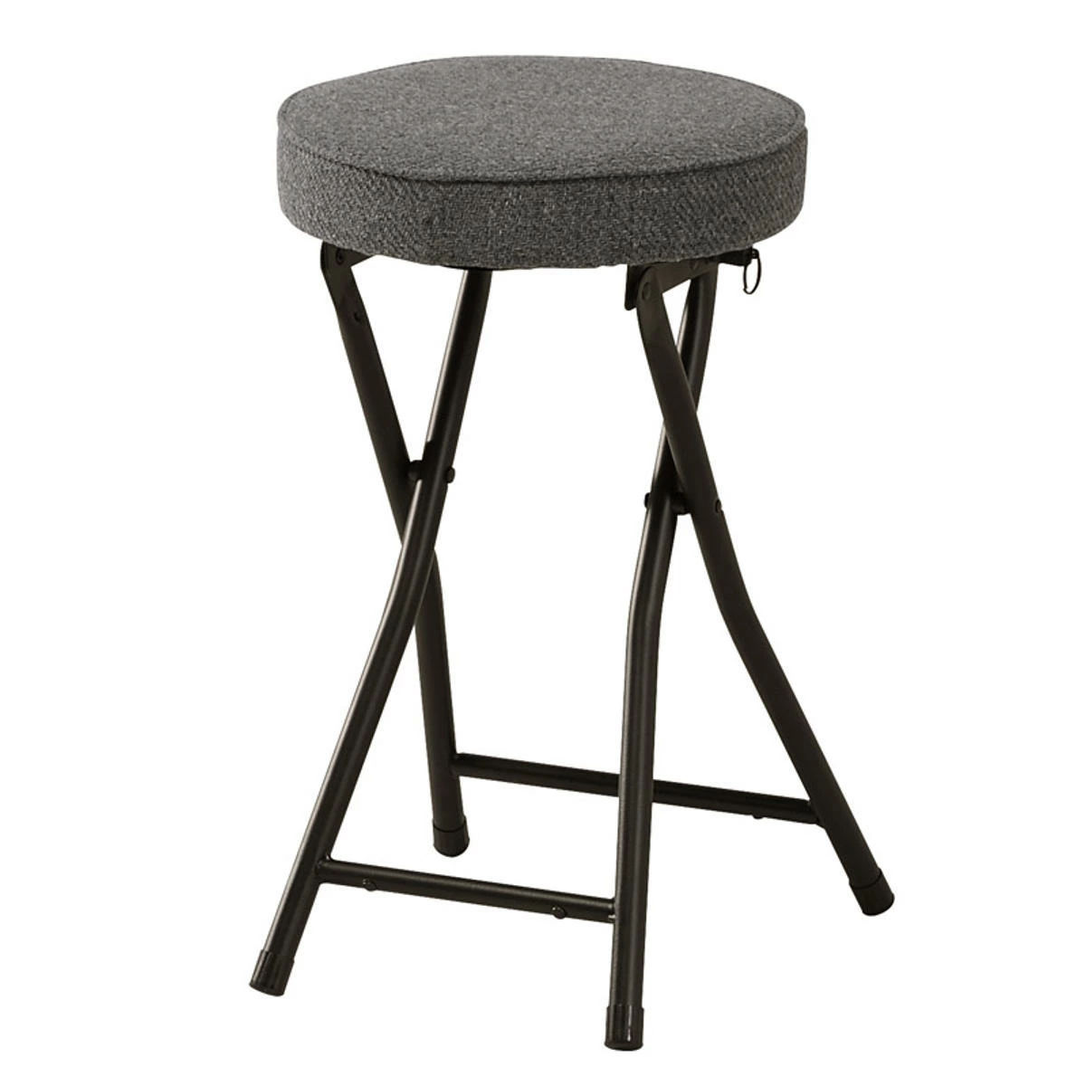 スツール 4脚セット 高さ約50cm フォールディングスツール 折りたたみ椅子 ( ファブリック 布 丸 ラウンド 椅子 セット 折りたたみイス 座面ロック 来客用 キッチンチェア 50センチ おしゃれ ) 【ベージュ】 ベージュ