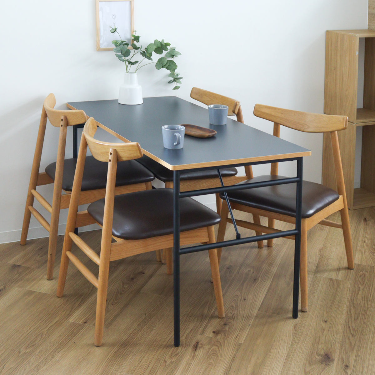 ダイニングテーブル 幅120cm 木製 メラミン スチール （ 食卓テーブル