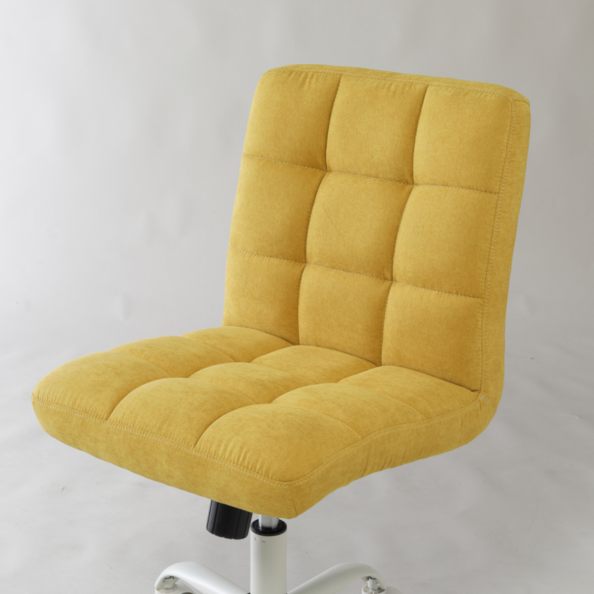 デスクチェア 昇降式 座面高43~53cm ハニー ホームチェア ( チェア 椅子 ファブリック 高さ調節 キャスター付き ワークチェア キルティング シンプル おしゃれ 大人 女子 高級感 ) 【マスタード】 マスタード