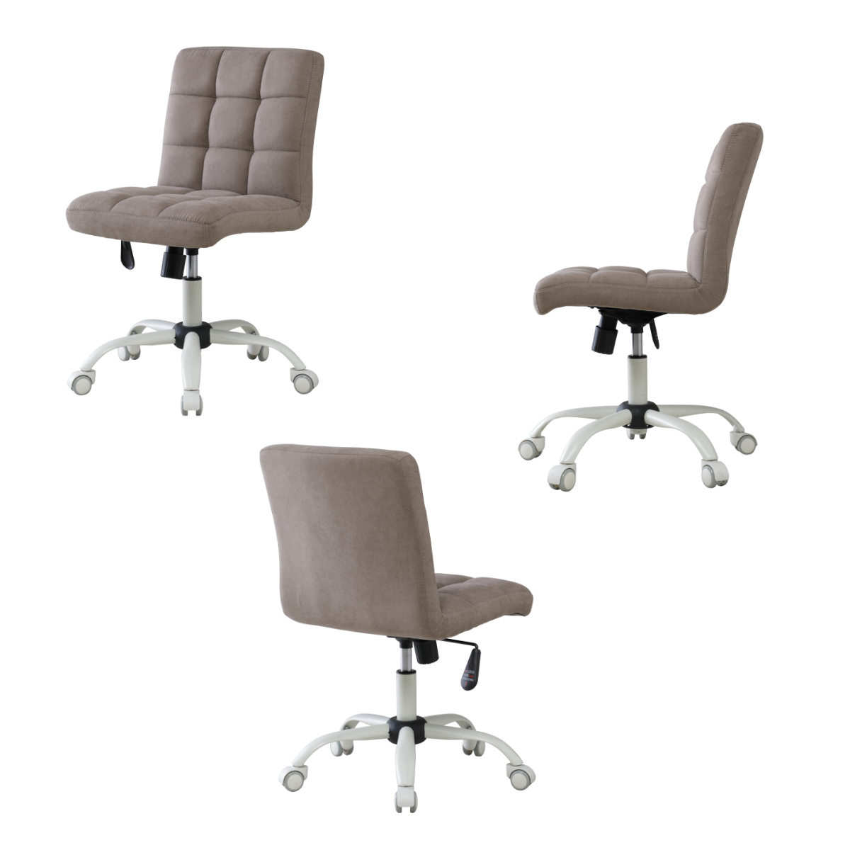 デスクチェア 昇降式 座面高43~53cm ハニー ホームチェア ( チェア 椅子 ファブリック 高さ調節 キャスター付き ワークチェア キルティング シンプル おしゃれ 大人 女子 高級感 ) 【マスタード】 マスタード