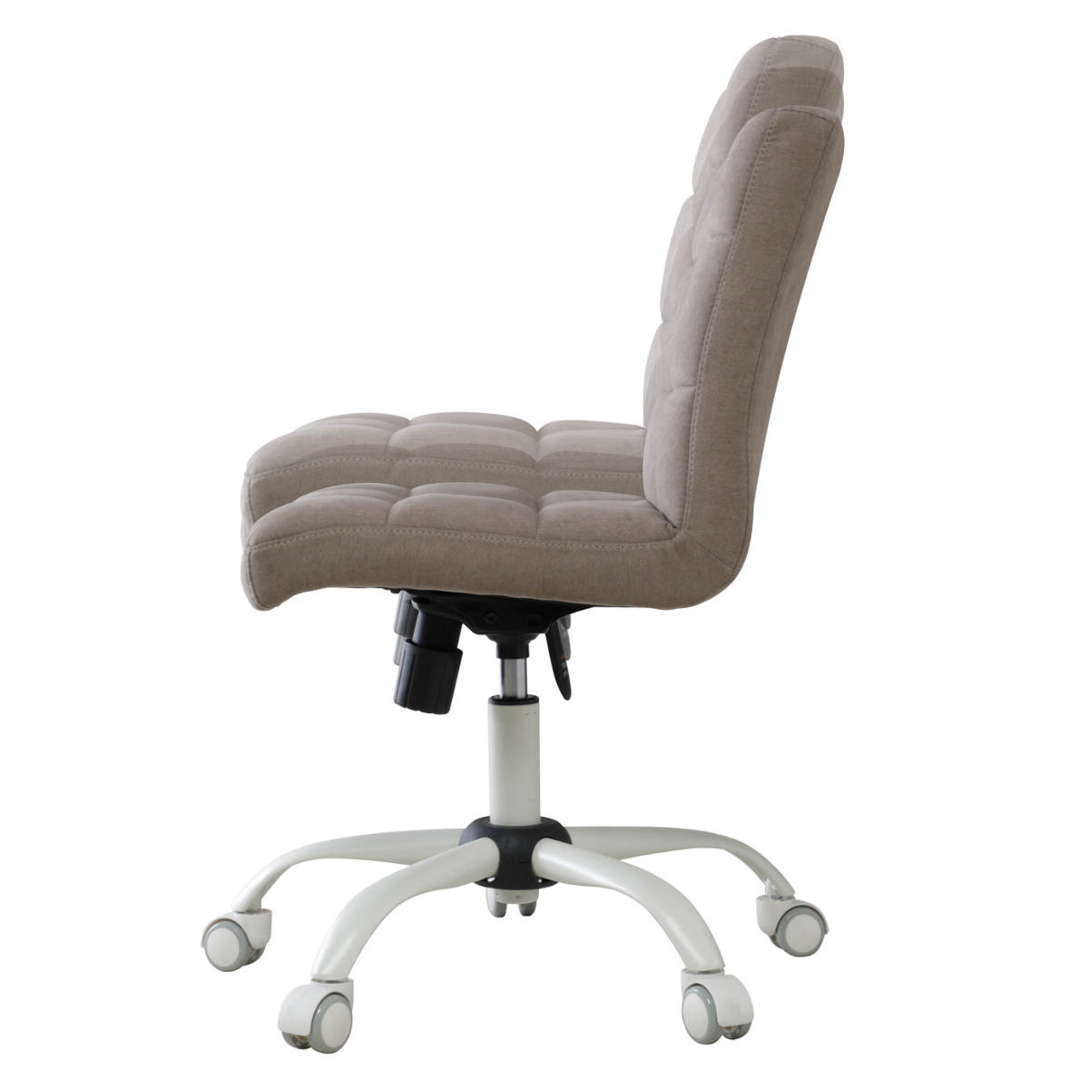 デスクチェア 昇降式 座面高43~53cm ハニー ホームチェア ( チェア 椅子 ファブリック 高さ調節 キャスター付き ワークチェア キルティング シンプル おしゃれ 大人 女子 高級感 ) 【マスタード】 マスタード