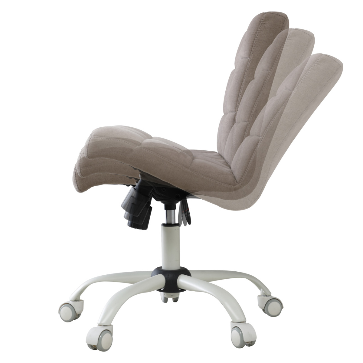 デスクチェア 昇降式 座面高43~53cm ハニー ホームチェア ( チェア 椅子 ファブリック 高さ調節 キャスター付き ワークチェア キルティング シンプル おしゃれ 大人 女子 高級感 ) 【マスタード】 マスタード