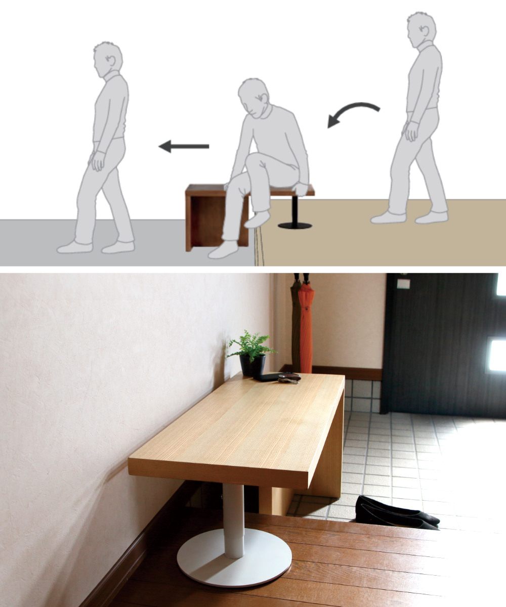 玄関ベンチ 幅90cm 框のせ玄関ベンチ 4070 ( ベンチ 椅子 玄関 サポートチェア いす 腰掛 腰かけ 玄関椅子 高さ調節 高齢者 シニア 木製 靴の脱ぎ履き 安心 立ち上がりサポート 補助 チェア ) 【ブラウン】 ブラウン