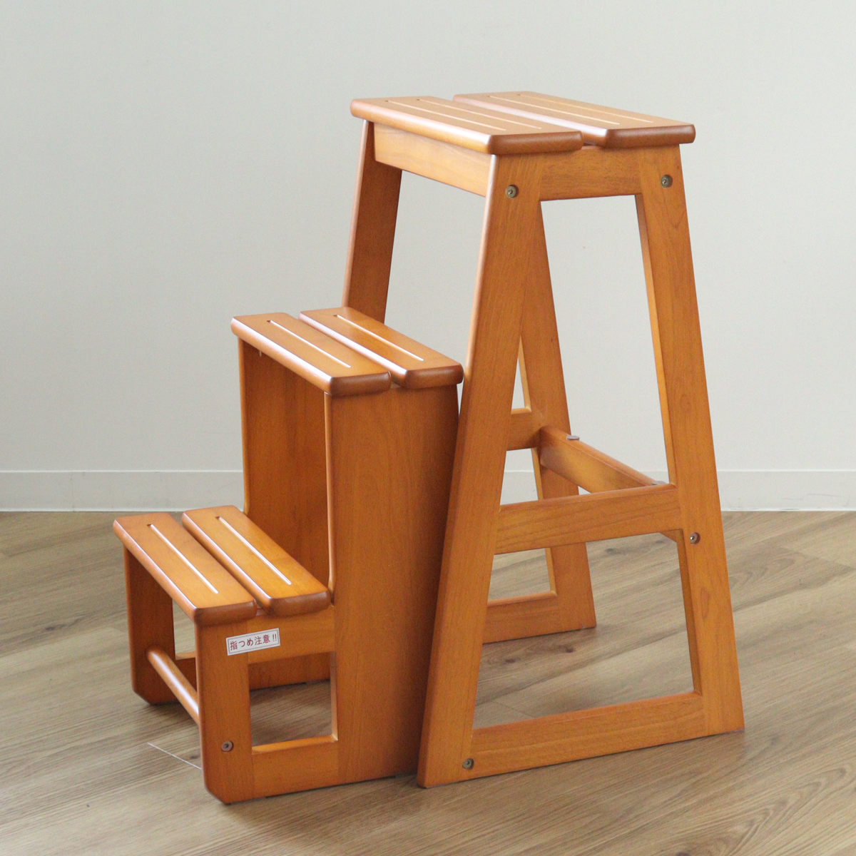 踏み台 3段 ステップチェア スツール 天然木 完成品 ( 木製 ステップ台 脚立 台 2WAY チェア イス 椅子 足台 玄関 キッチン 安定 頑丈 丈夫 踏台 洗面所 トイレ 手洗い 台所 収納 チェアー いす )