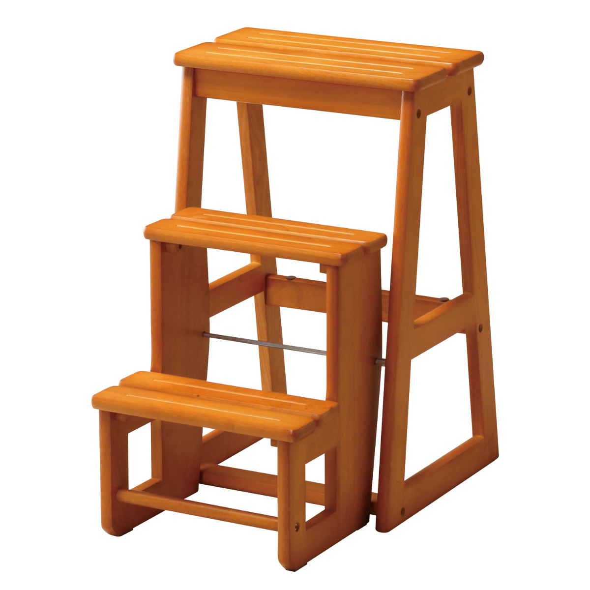 踏み台 3段 ステップチェア スツール 天然木 完成品 ( 木製 ステップ台 脚立 台 2WAY チェア イス 椅子 足台 玄関 キッチン 安定 頑丈 丈夫 踏台 洗面所 トイレ 手洗い 台所 収納 チェアー いす )