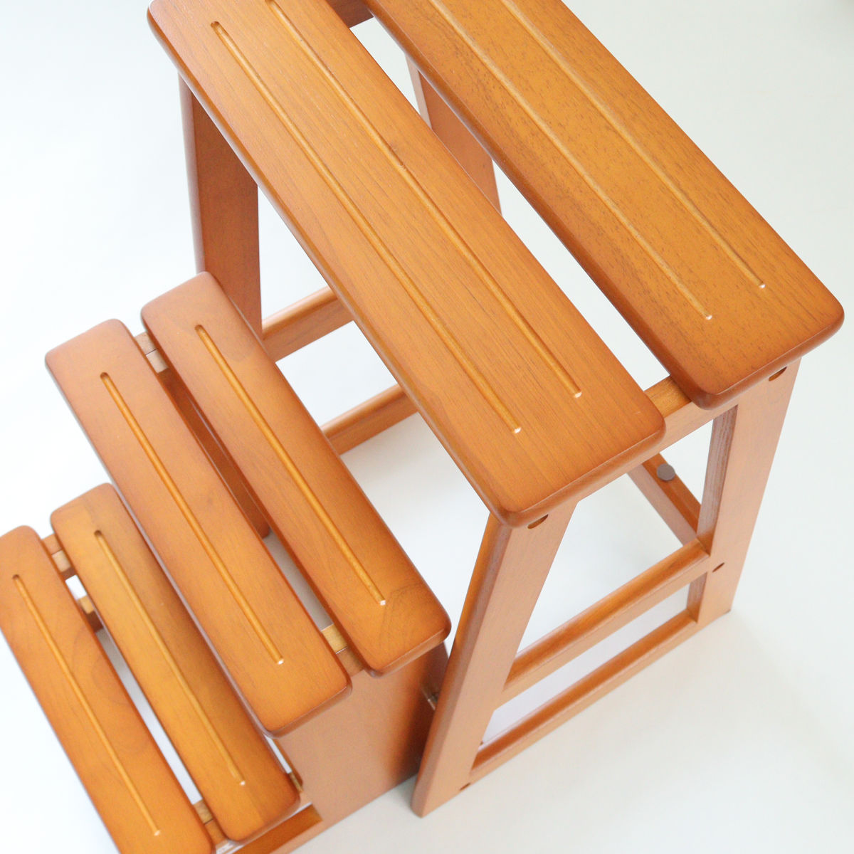 踏み台 3段 ステップチェア スツール 天然木 完成品 ( 木製 ステップ台 脚立 台 2WAY チェア イス 椅子 足台 玄関 キッチン 安定 頑丈 丈夫 踏台 洗面所 トイレ 手洗い 台所 収納 チェアー いす )
