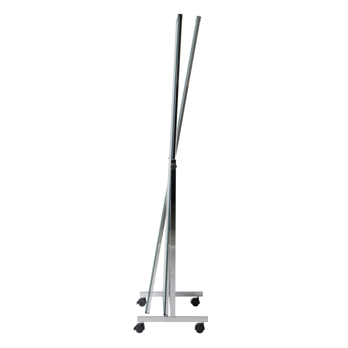 スタンドミラー シルバー ( キャスター付き 角度調節 ノンフレーム 飛散防止加工 ミラー 鏡 姿見 全身鏡 シンプル スタイリッシュ )