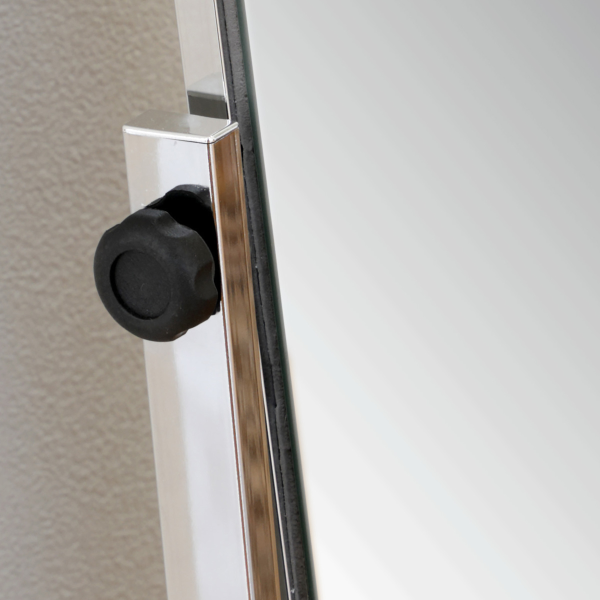 スタンドミラー シルバー ( キャスター付き 角度調節 ノンフレーム 飛散防止加工 ミラー 鏡 姿見 全身鏡 シンプル スタイリッシュ )