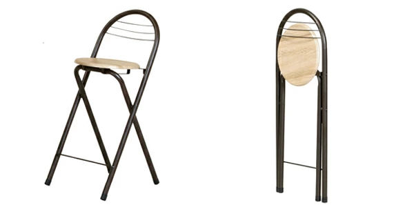 ハイテーブル 3点セット スチールフレーム ハイチェア2脚 ( ダイニングテーブル ダイニングセット カウンター テーブル カウンターチェア セット 椅子 イス いす チェアー ダイニングチェアー 食卓 折りたたみチェア ) 【ブラック】 ブラック