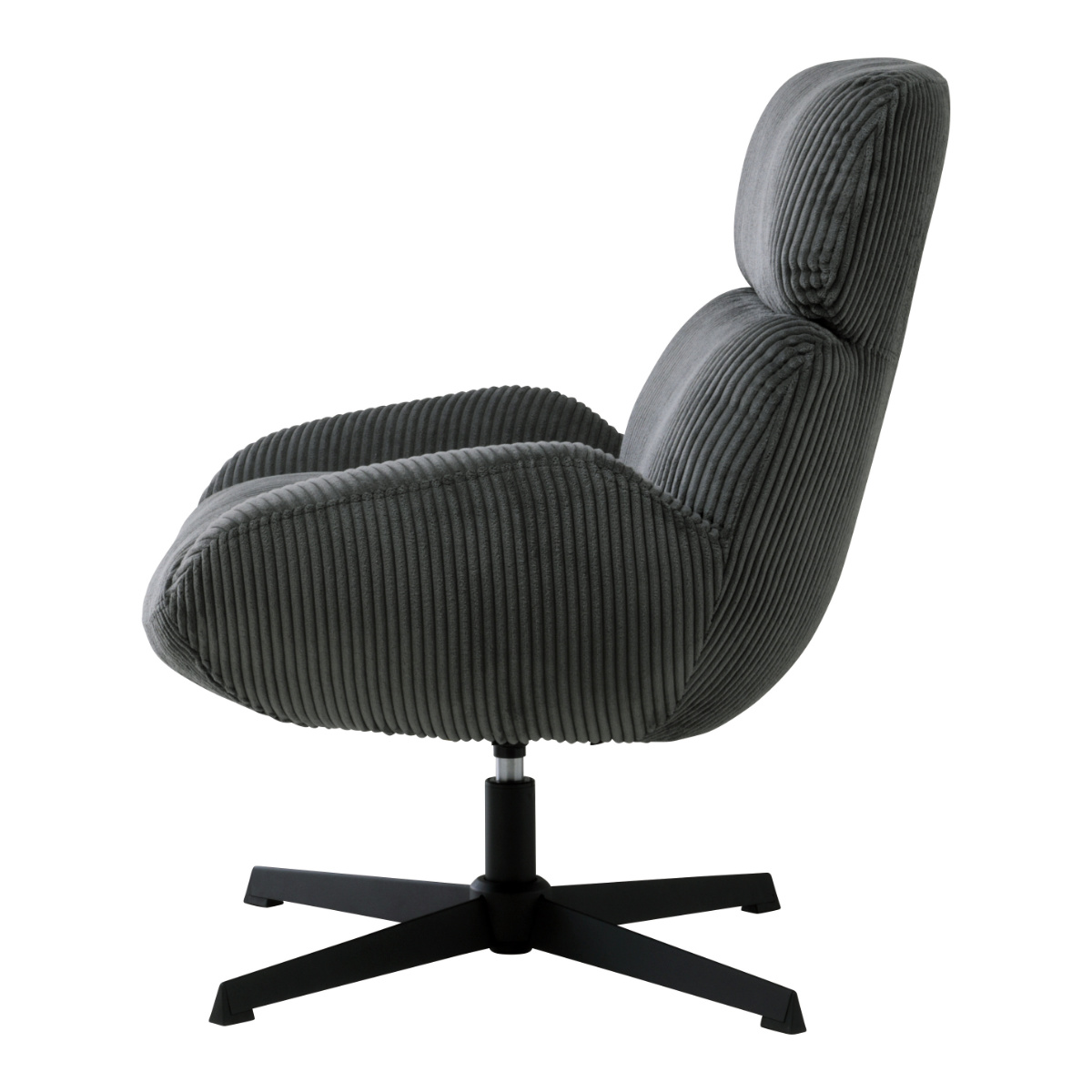 チェア 座面高45cm 回転 オットマン付き ベイム パーソナルチェア ( チェアー イス 椅子 いす コーデュロイ ファブリック 足置き ソファ 1人掛け リラックス 座り心地 快適 リビングチェア )