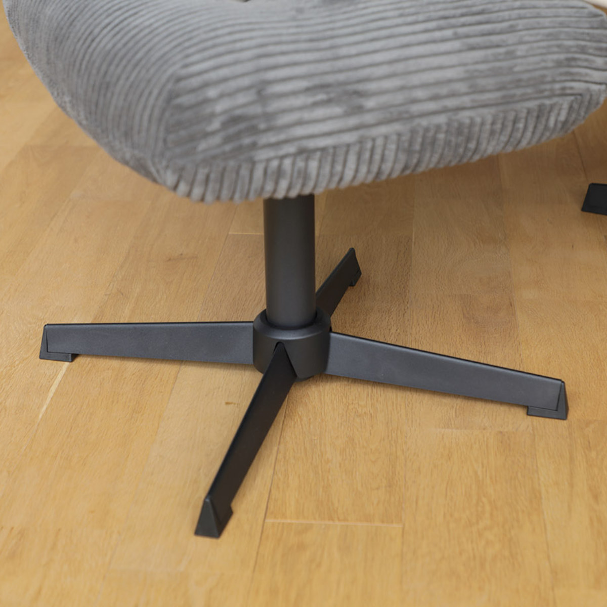 チェア 座面高45cm 回転 オットマン付き ベイム パーソナルチェア ( チェアー イス 椅子 いす コーデュロイ ファブリック 足置き ソファ 1人掛け リラックス 座り心地 快適 リビングチェア )