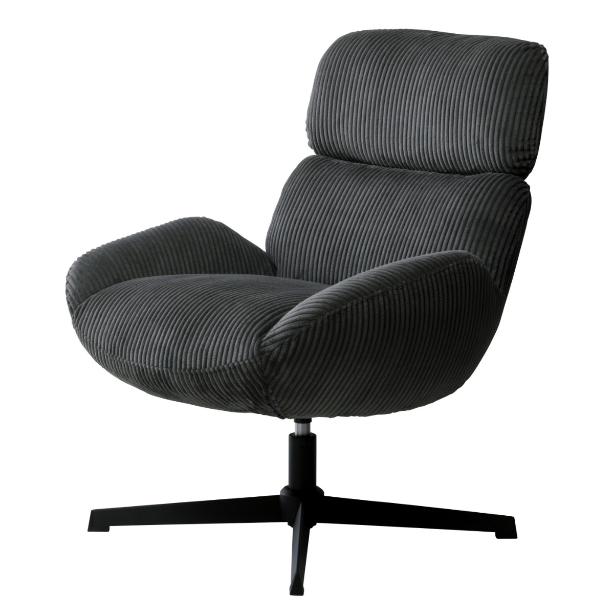 チェア 座面高45cm 回転 オットマン付き ベイム パーソナルチェア ( チェアー イス 椅子 いす コーデュロイ ファブリック 足置き ソファ 1人掛け リラックス 座り心地 快適 リビングチェア )