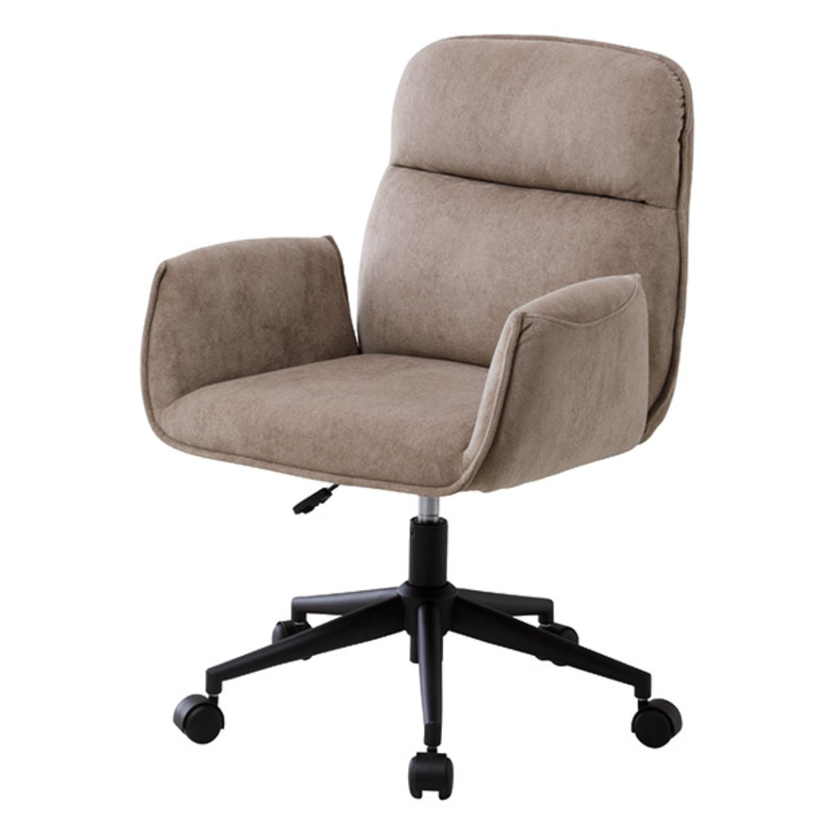 デスクチェア 座面高41~49cm 回転 昇降式 パソコンチェア カレット ( オフィスチェア ワークチェア 高さ調節 肘掛け ファブリック キャスター付き PCチェア イス 椅子 会社 オフィス 在宅 アームチェア ) 【ベージュ】 ベージュ