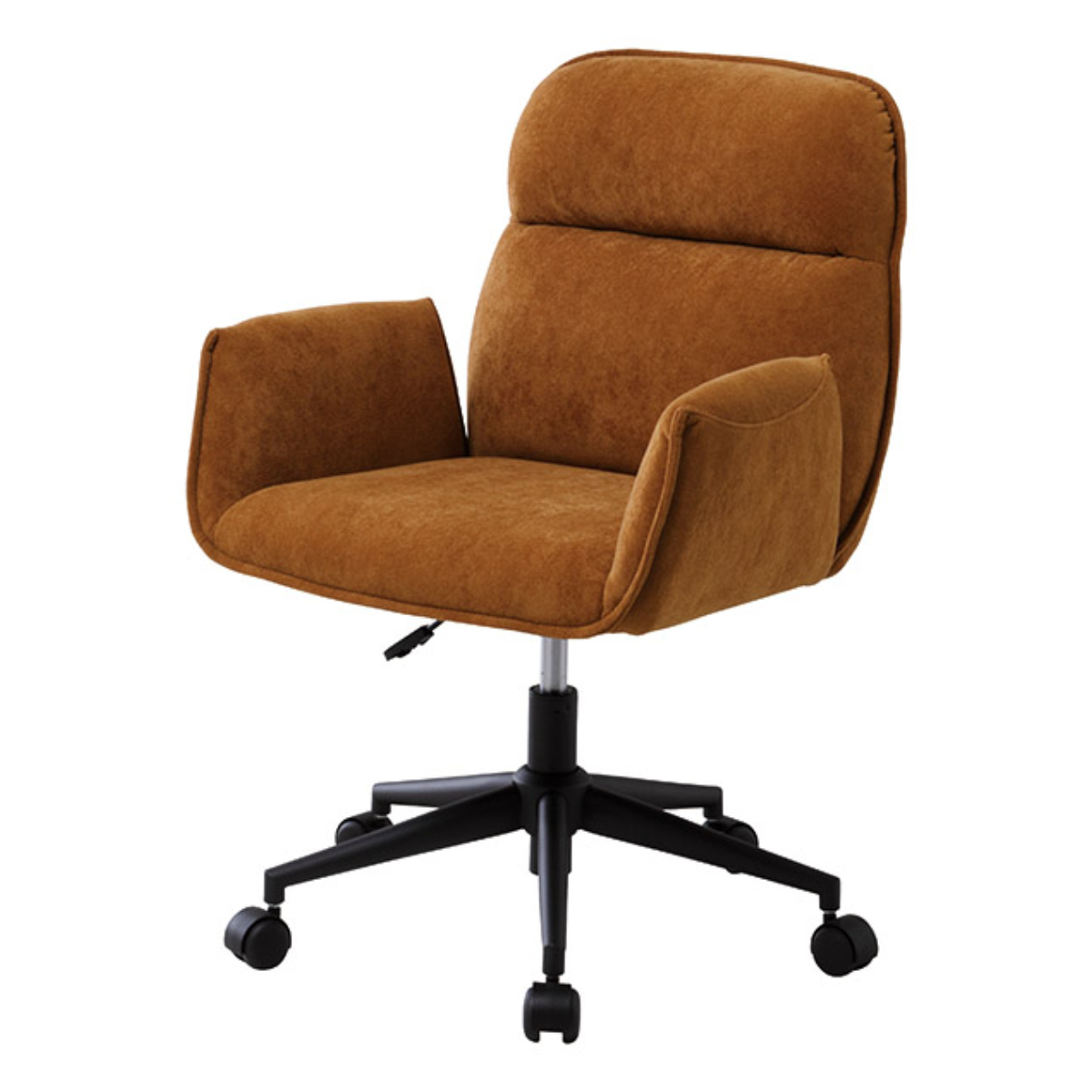 デスクチェア 座面高41~49cm 回転 昇降式 パソコンチェア カレット ( オフィスチェア ワークチェア 高さ調節 肘掛け ファブリック キャスター付き PCチェア イス 椅子 会社 オフィス 在宅 アームチェア ) 【ベージュ】 ベージュ