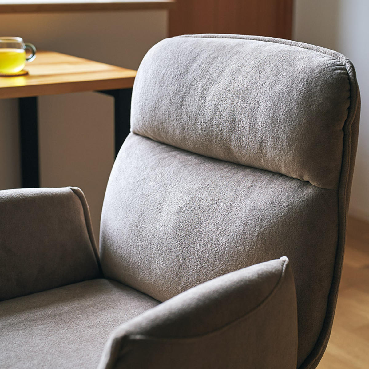 デスクチェア 座面高41~49cm 回転 昇降式 パソコンチェア カレット ( オフィスチェア ワークチェア 高さ調節 肘掛け ファブリック キャスター付き PCチェア イス 椅子 会社 オフィス 在宅 アームチェア ) 【ベージュ】 ベージュ