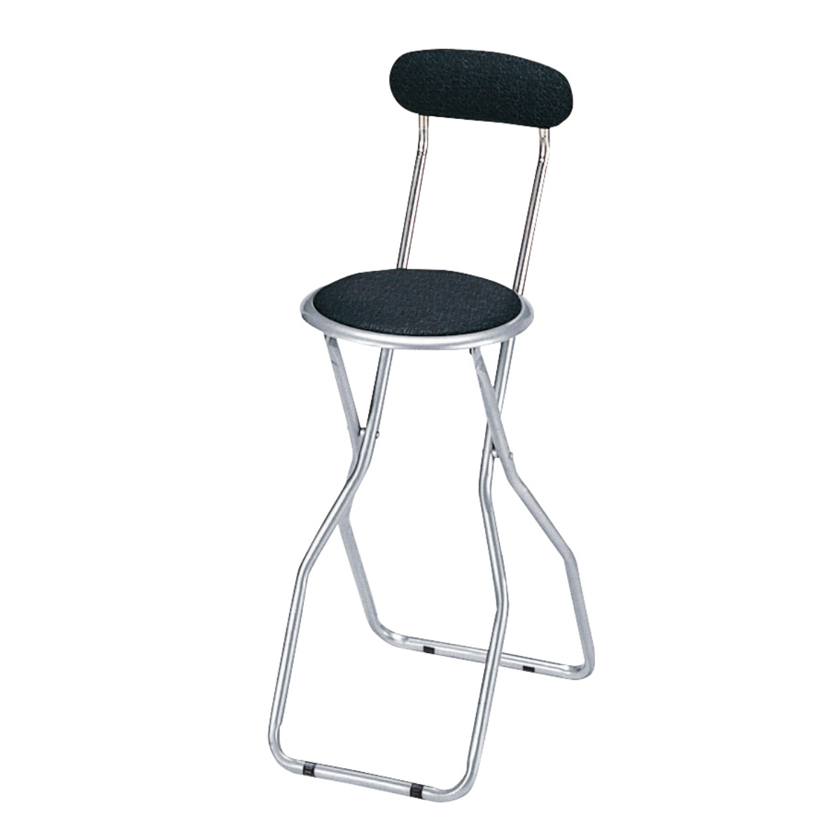 カウンターチェア 座面高61.5cm 背もたれ付き 折りたたみ式 （ 椅子 折り畳み チェアー カウンターチェアー パイプ椅子 コンパクト 省スペース ）