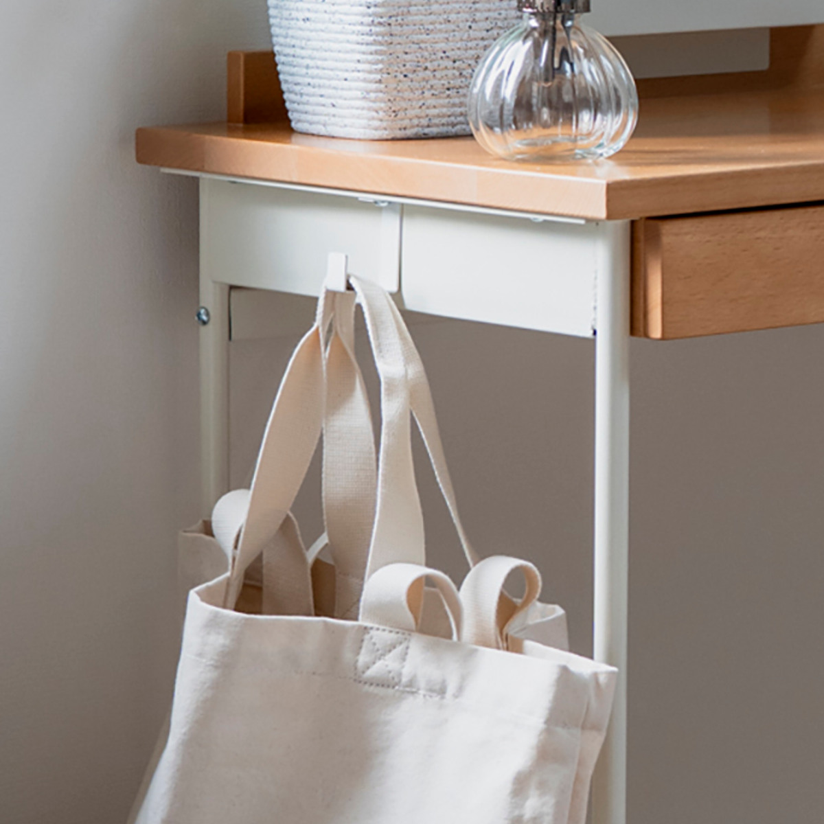 Mash デスク 幅80cm 引き出し付き 天然木 木目調 ホームデスク リヴ ( パソコンデスク コンパクト 木製 学習デスク 机 勉強机 引き出し リビング学習 スリム リビングデスク シンプルデスク PCデスク トレー スタンド 付き 奥行40 )