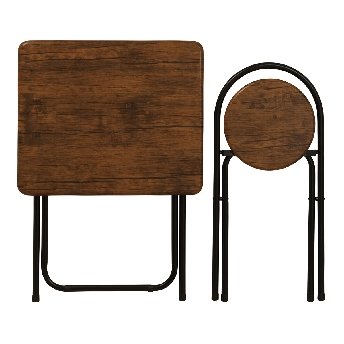 デスク チェア セット 幅60cm 折りたたみ椅子 軽量 1人暮らし ( 机 椅子 折り畳み 折りたたみデスク コンパクト 収納 省スペース 完成品 木目調 在宅ワーク デスクセット テレワーク 作業台 軽い 背もたれ 勉強机 ) 【ナチュラル】 ナチュラル