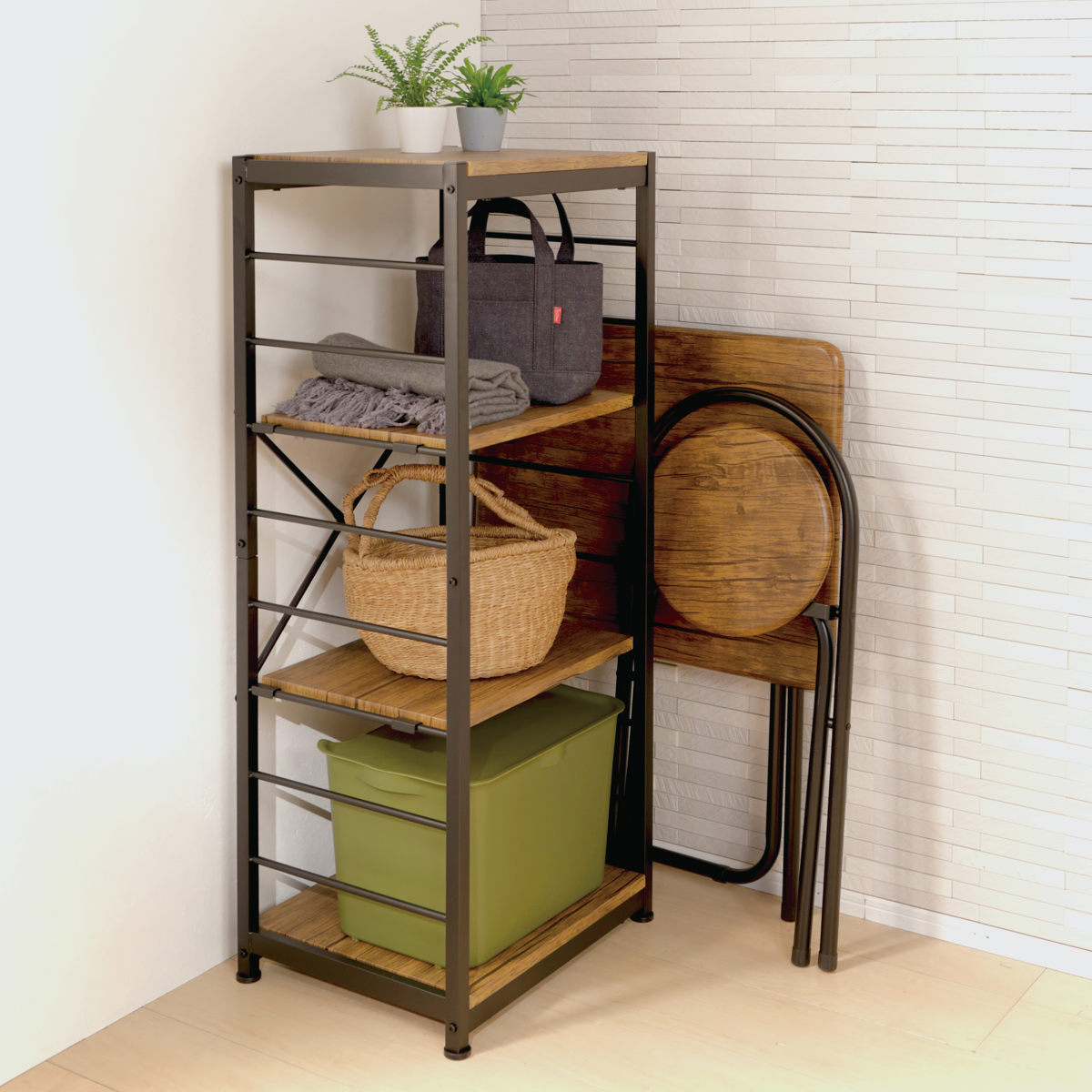 デスク チェア セット 幅60cm 折りたたみ椅子 軽量 1人暮らし ( 机 椅子 折り畳み 折りたたみデスク コンパクト 収納 省スペース 完成品 木目調 在宅ワーク デスクセット テレワーク 作業台 軽い 背もたれ 勉強机 ) 【ナチュラル】 ナチュラル