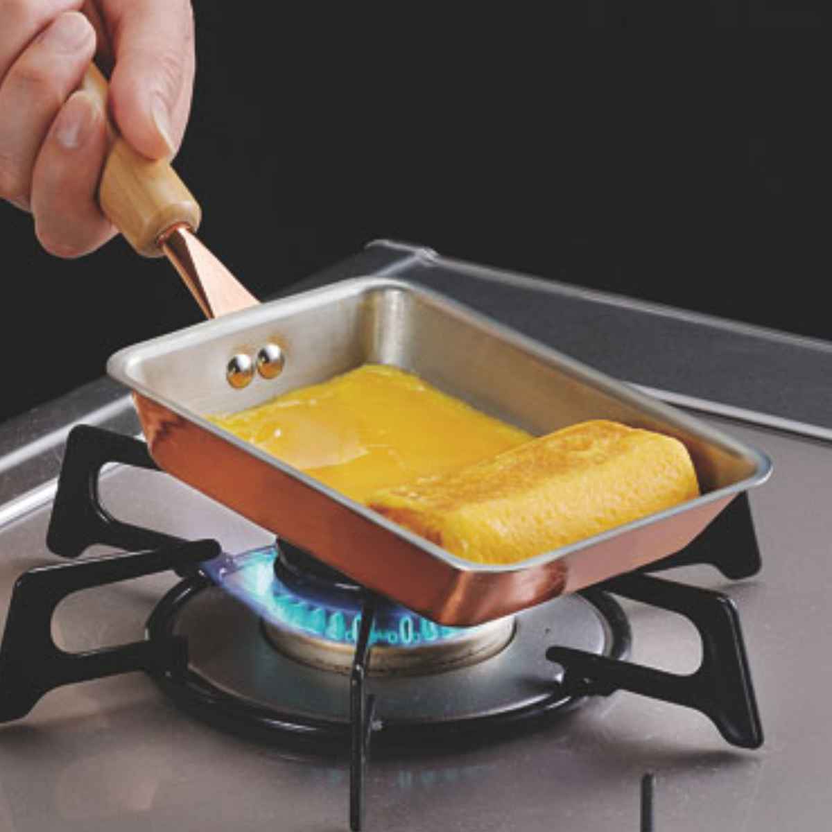 卵焼き器 9cm ガス火専用 ふわっと銅のたまごやき ( エッグパン 玉子焼きフライパン 卵焼きフライパン 卵焼きパン 玉子焼きパン 9センチ 小さめ ミニ たまご焼き 卵焼き 玉子焼き 銅製 )