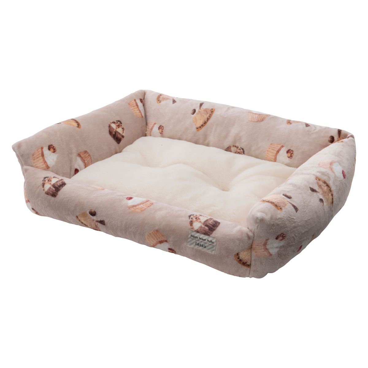 ペット ベッド スクエアベッドM スイートマフィン ( ペット用 スクエア型 犬 猫 シンプル オシャレ 室内 ペット用品 Mサイズ 犬用 猫用 あたたかい ペットソファ ペットクッション 滑り止め )