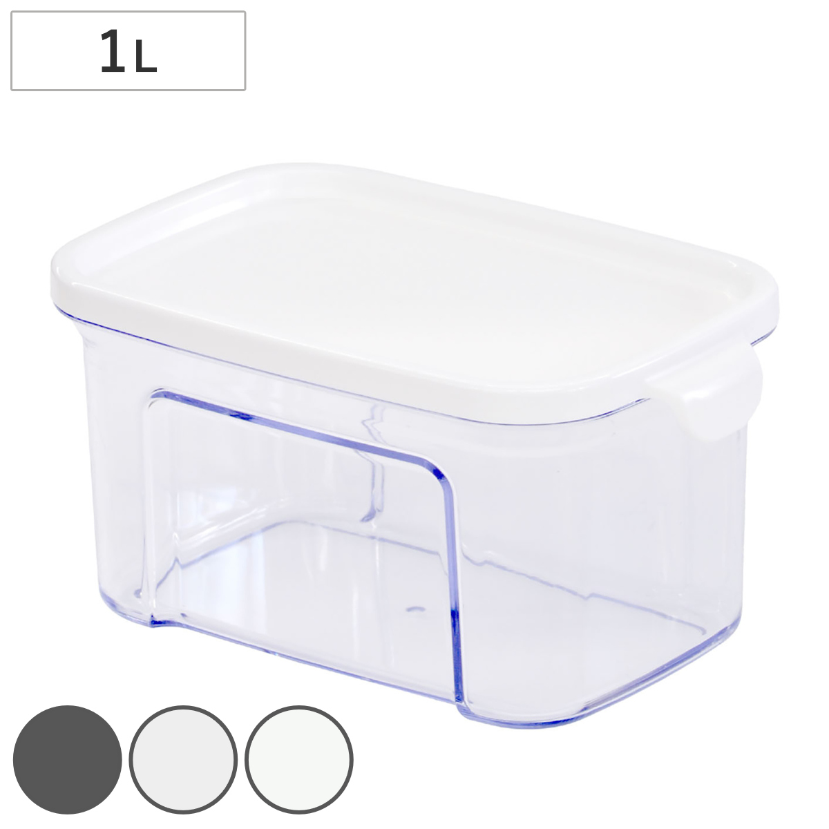 保存容器 TSUMICO Mサイズ 1L （ キャニスター 食品保存容器 プラスチック容器 フードストッカー 日本製 スタッキング 保存ケース 密閉 中が見える 耐久性 乾物 だし 麦茶 パック 調味料 シリアル ペットフード 1000ml ） 【グレー】