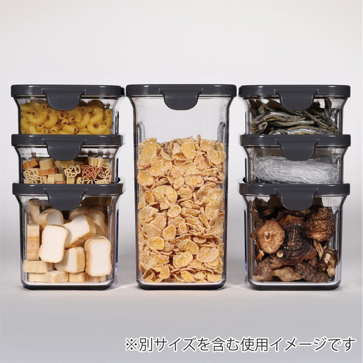 保存容器 TSUMICO Mサイズ 1L ( キャニスター 食品保存容器 プラスチック容器 フードストッカー 日本製 スタッキング 保存ケース 密閉 中が見える 耐久性 乾物 だし 麦茶 パック 調味料 シリアル ペットフード 1000ml ) 【ホワイト】 ホワイト