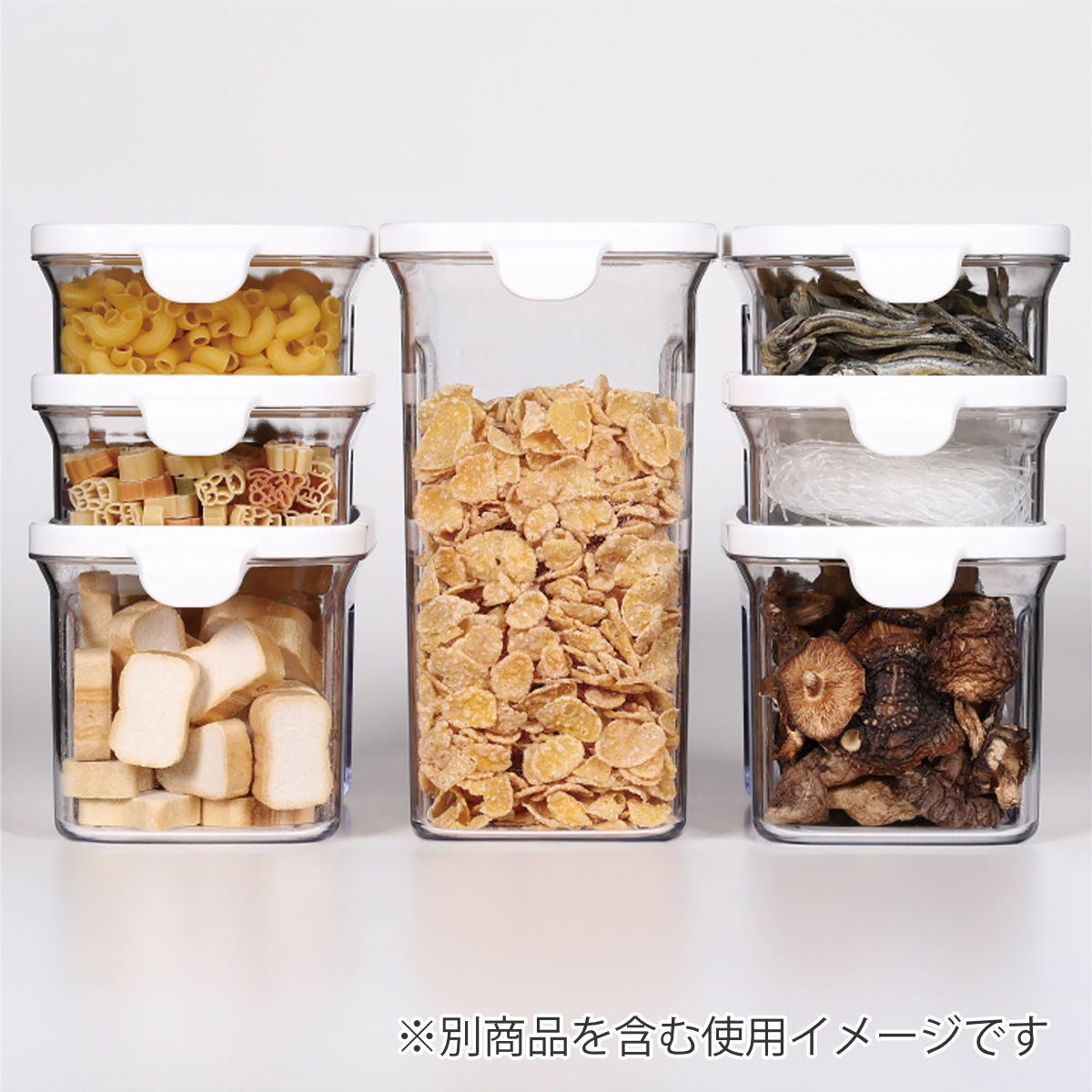 保存容器 TSUMICO Lサイズ 2L ( キャニスター 食品保存容器 プラスチック容器 フードストッカー 日本製 スタッキング 保存ケース 密閉 中が見える 耐久性 乾物 だし 麦茶 パック 調味料 シリアル ペットフード 2000ml ) 【ホワイト】 ホワイト