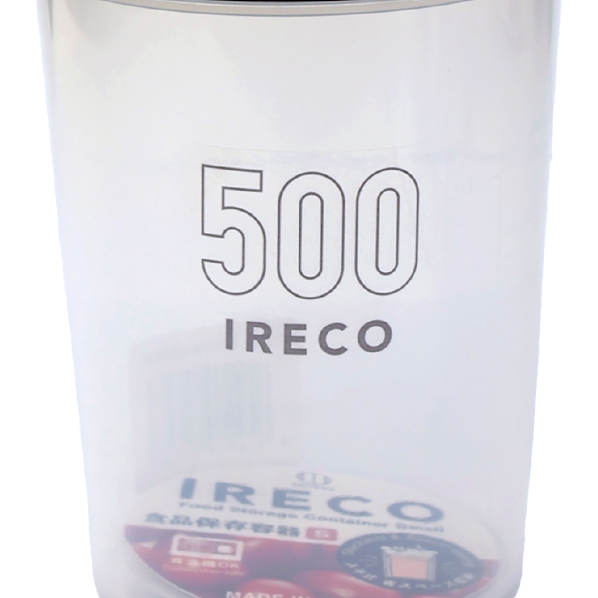 保存容器 IRECO 食品保存容器 Sサイズ 500ml ( キャニスター プラスチック容器 フードストッカー 日本製 丸型 深型 BPAフリー 保存 密閉 半透明 耐久性 液体 漏れにくい スクリューキャップ 0.5L 省スペース )